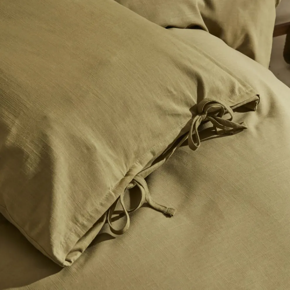 Karaca Home 4 Elements 100% Turkish Cotton Duvet Cover Set with Bed Sheet, Double, Green Brown