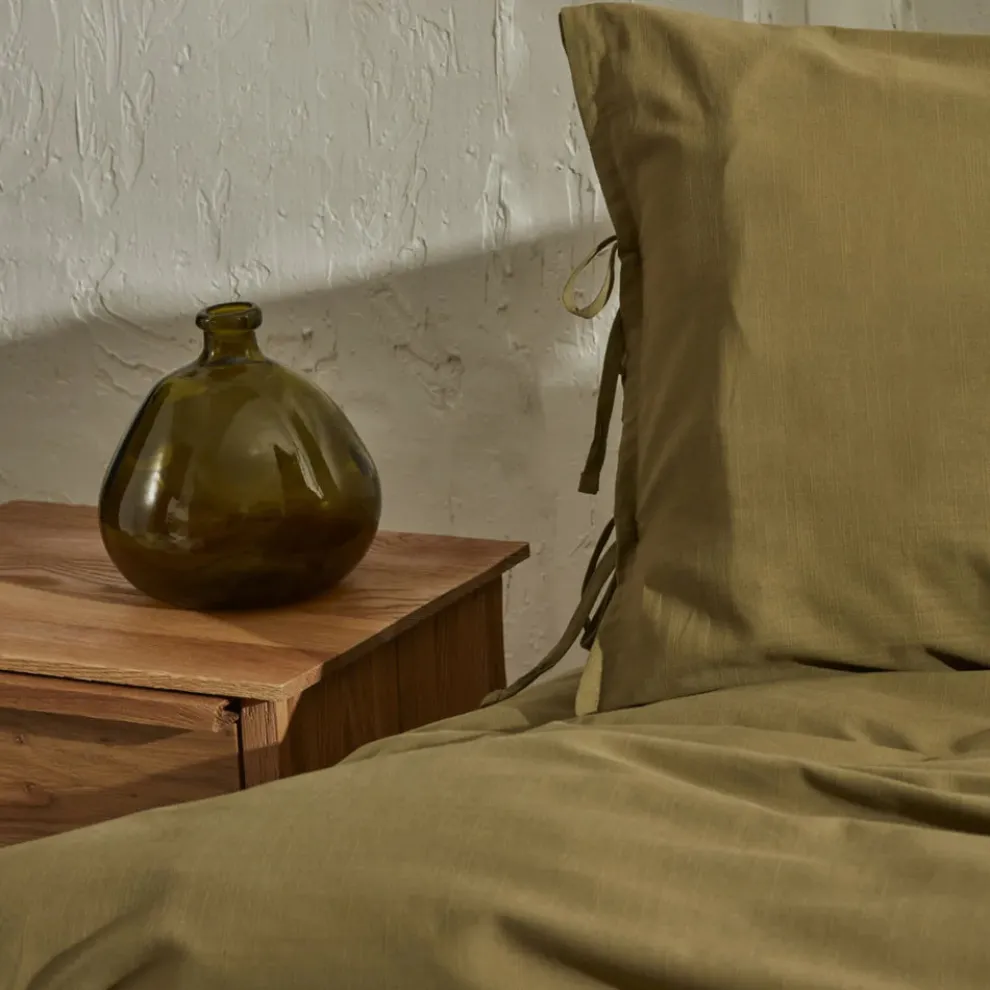 Karaca Home 4 Elements 100% Turkish Cotton Duvet Cover Set with Bed Sheet, Double, Green Brown