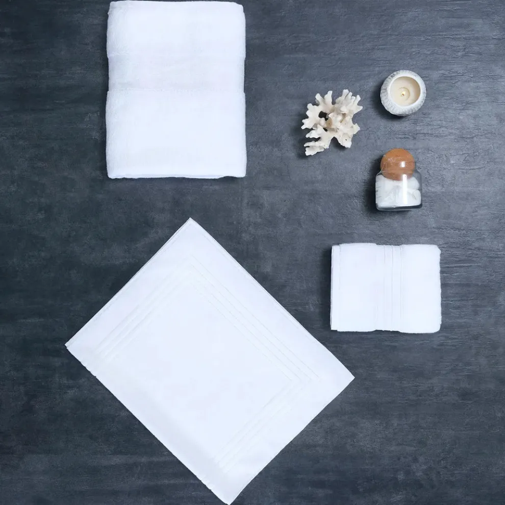 Karaca Home 100% Turkish Cotton Bath Mat, 50cmx80cm, White