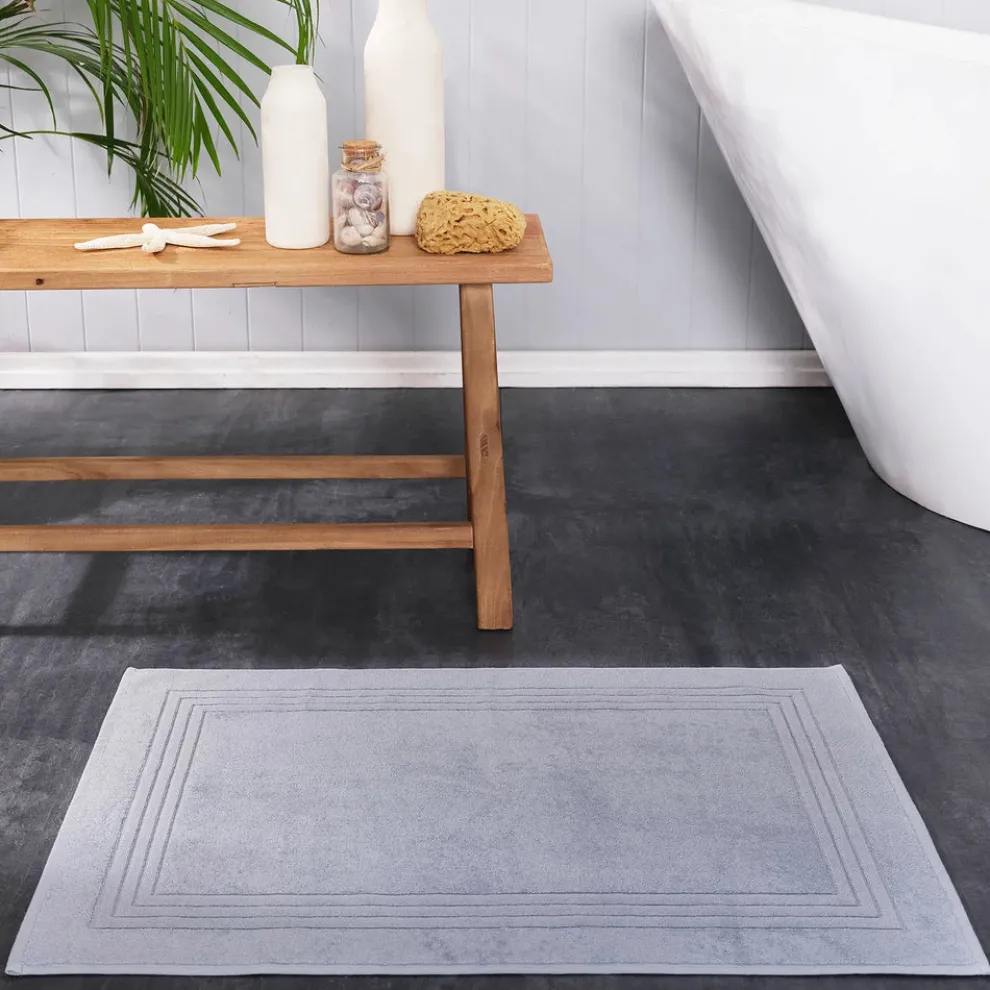 Karaca Home 100% Turkish Cotton Bath Mat, 50cmx80cm, Blue