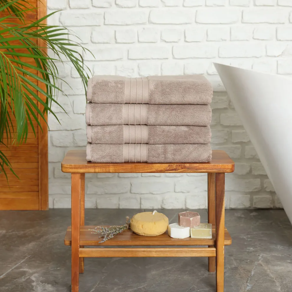 Karaca Home 100% Turkish Cotton Bath Towel Set, 4 Piece, 85cmx150cm