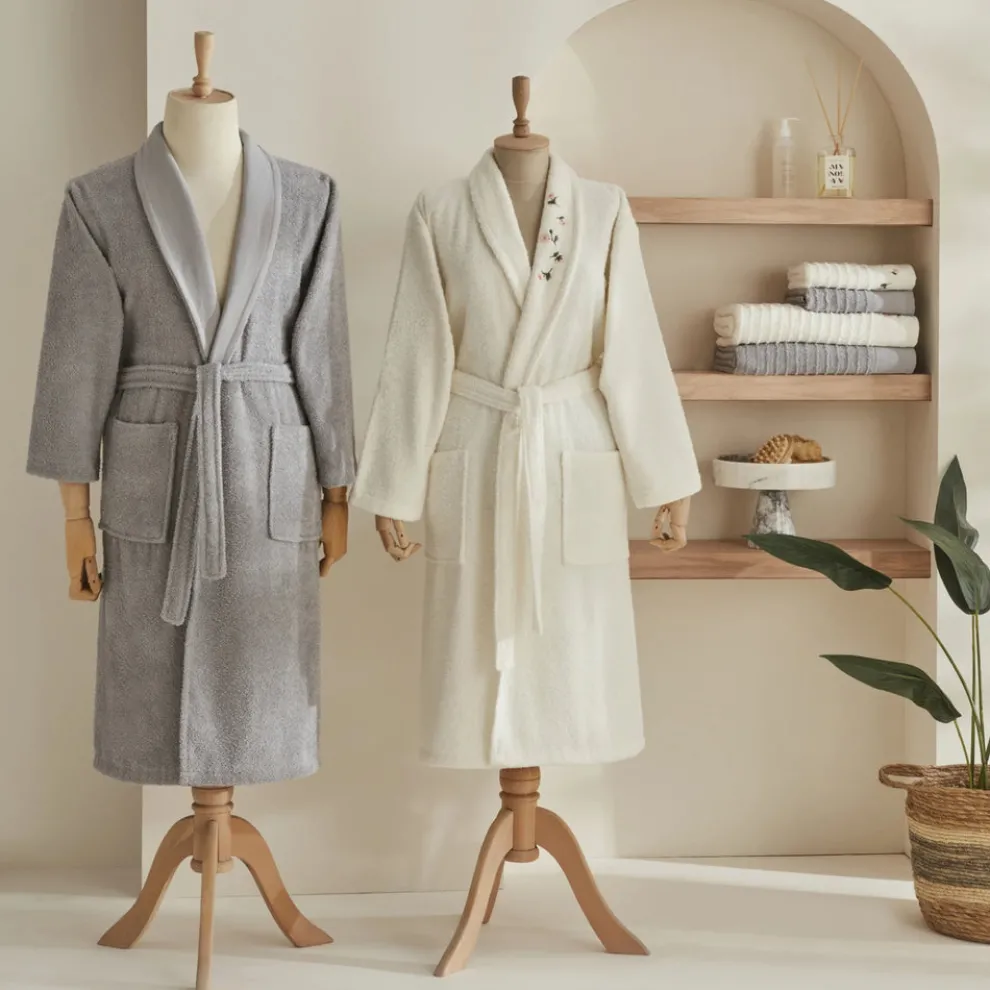 Karaca Home Allen 6-Piece 100% Turkish Cotton Family Bathroom Set, Offwhite