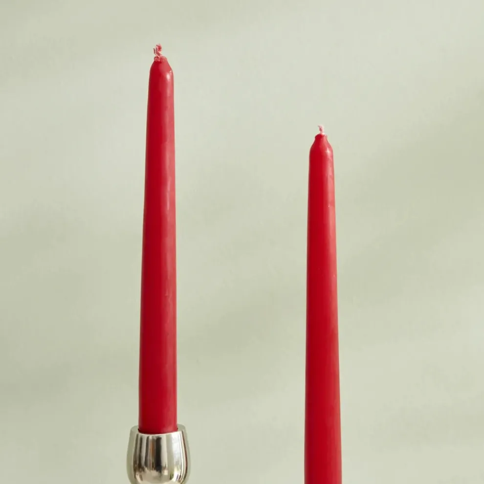 Karaca Home Andy 2-Piece Candle, 24cm, Red