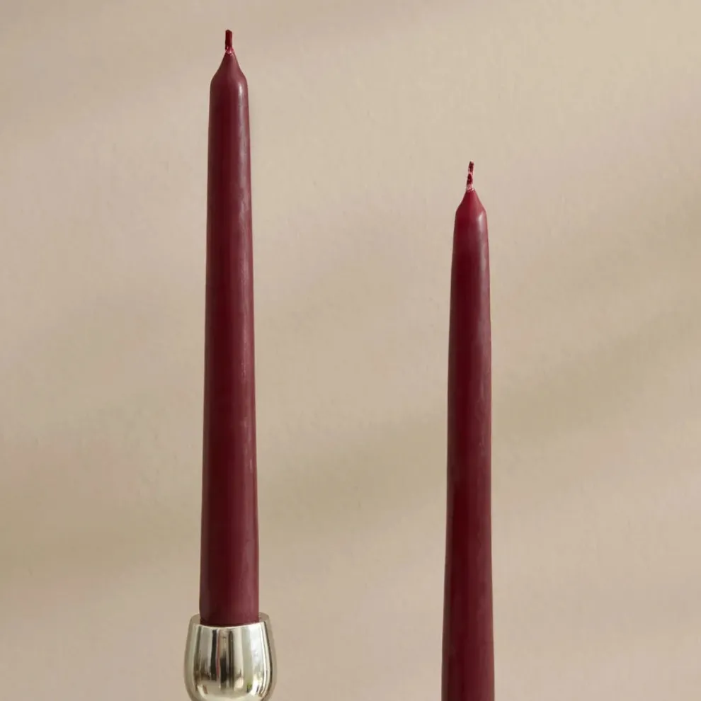 Karaca Home Andy 2-Piece Candle, 24cm, Burgundy