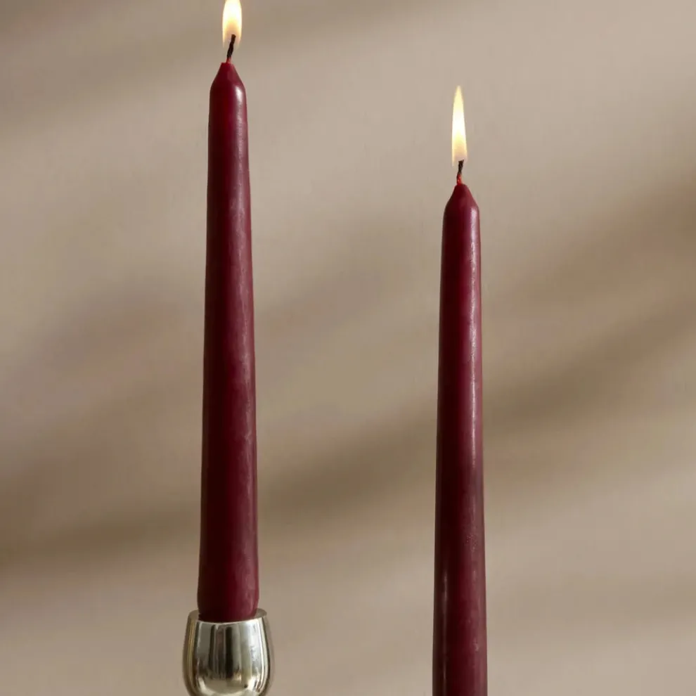 Karaca Home Andy 2-Piece Candle, 24cm, Burgundy