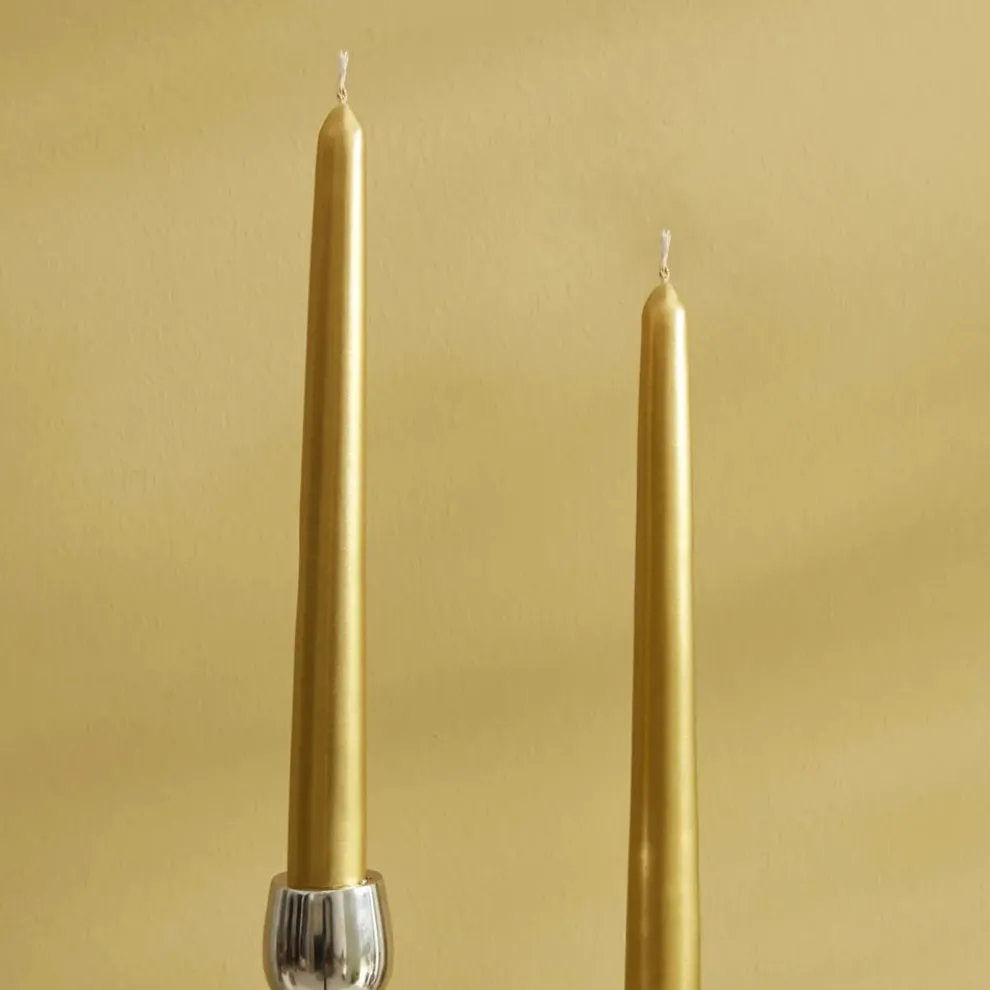 Karaca Home Andy 2-Piece Candle, 24cm, Gold