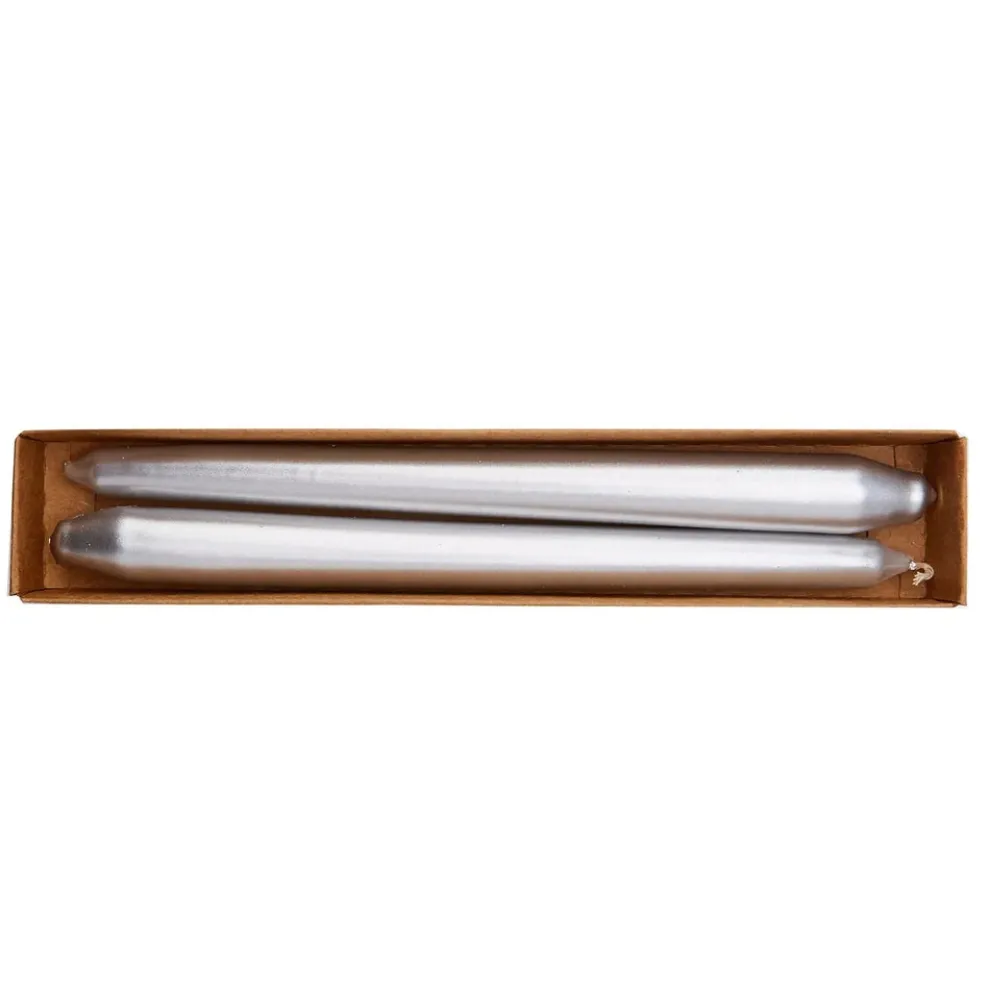 Karaca Home Andy 2-Piece Candle, 24cm, Silver