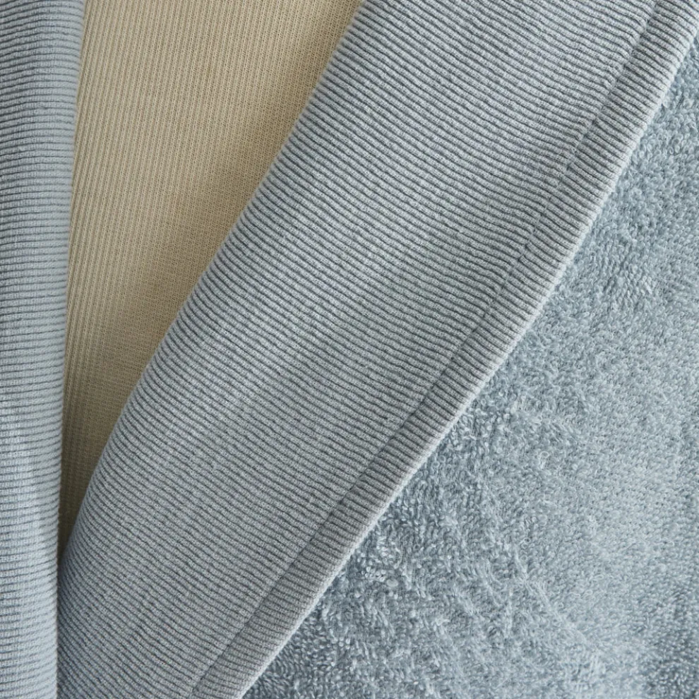 Karaca Home Andy 2-Piece 100% Turkish Cotton Bathrobe Set, L/XL, Blue