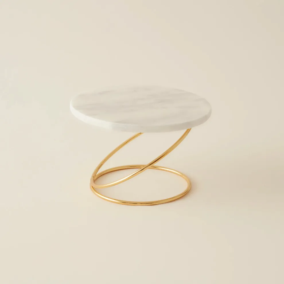 Karaca Home Angelina Marble Decorative Candle Holder, 19x12cm, Gold