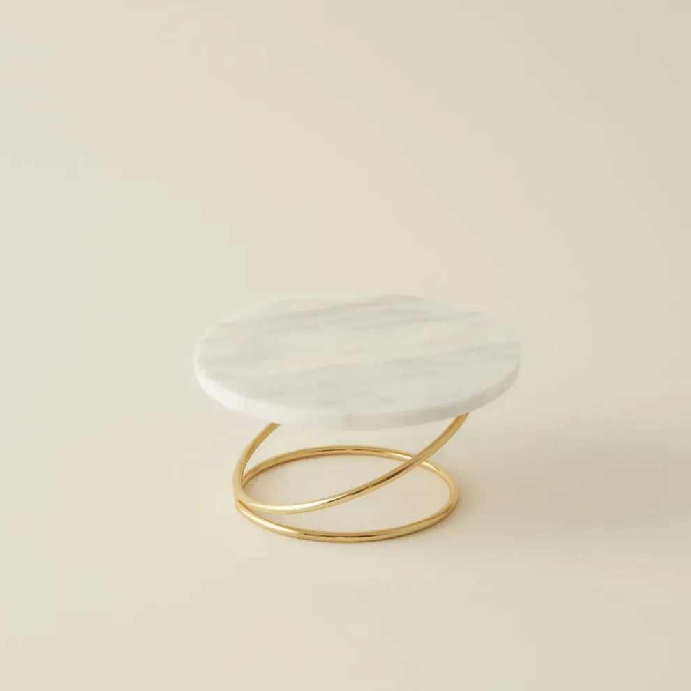 Karaca Home Angelina Marble Decorative Candle Holder, 17x9cm, Gold