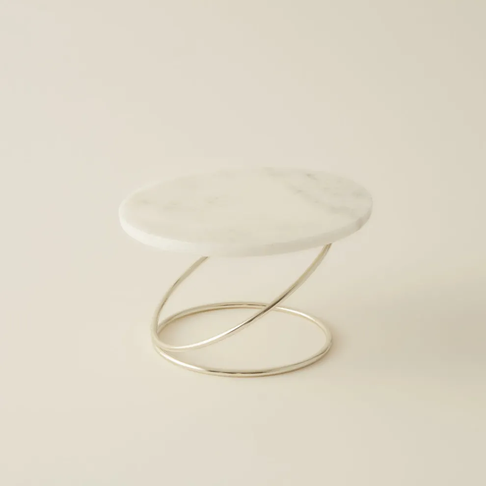 Karaca Home Angelina Marble Decorative Candle Holder,19x12cm, Silver