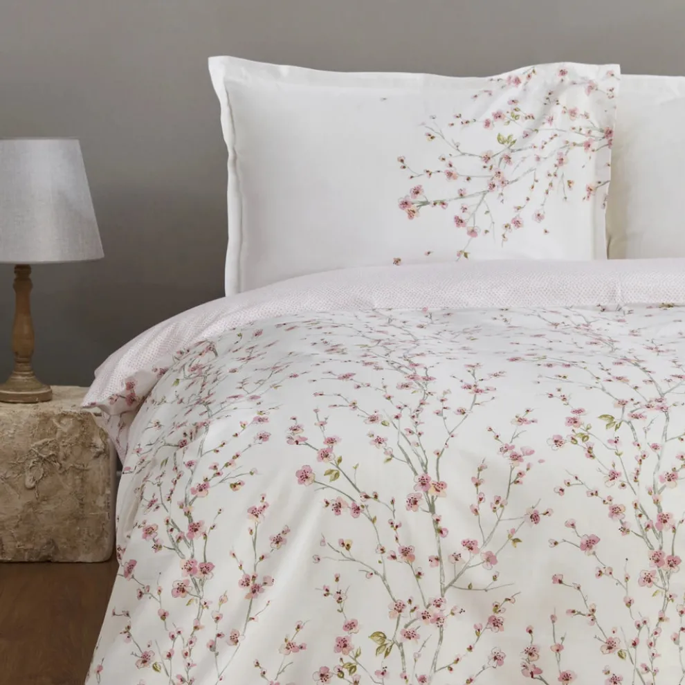 Karaca Home Annata 100% Turkish Cotton Bedding Set, Double, Somon
