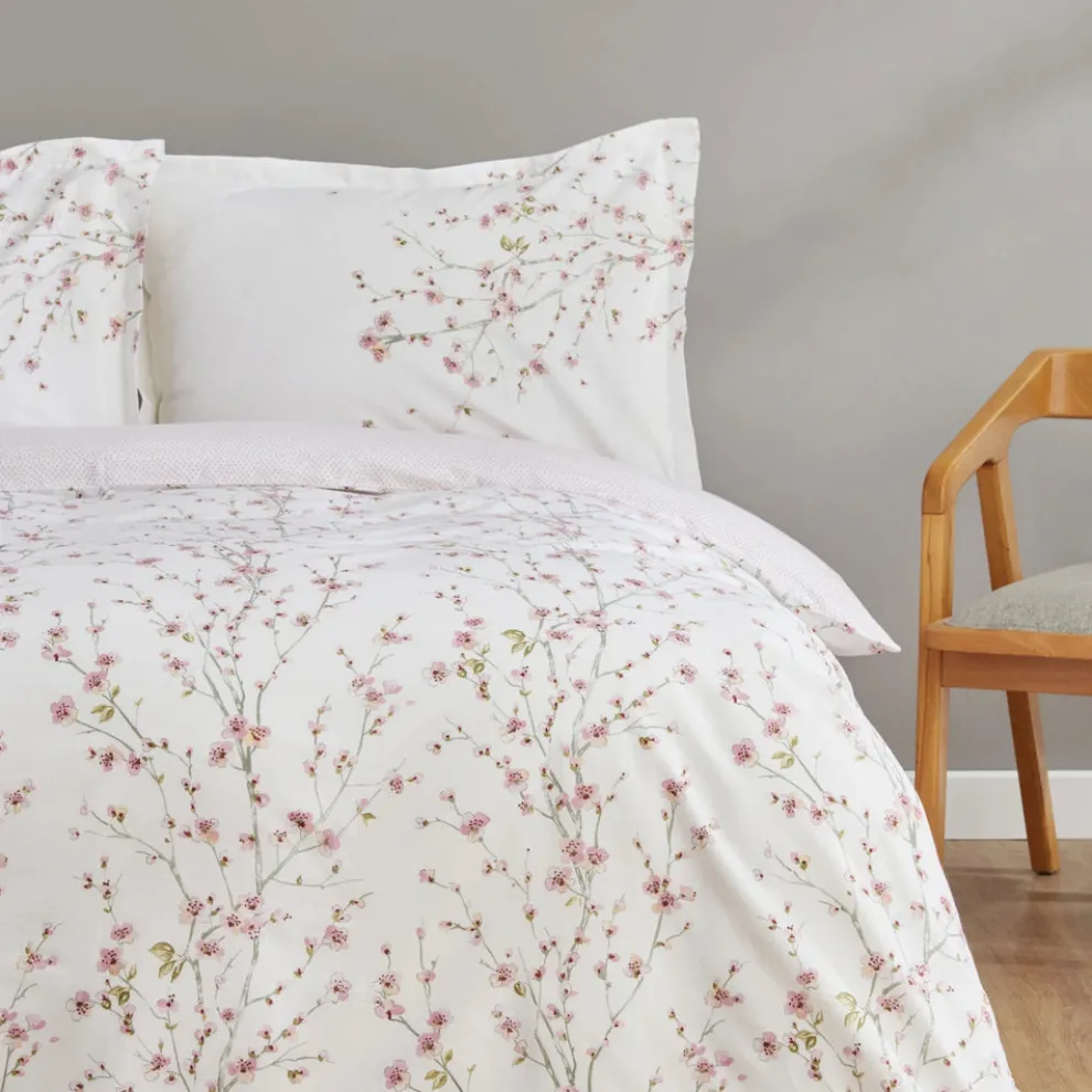 Karaca Home Annata 100% Turkish Cotton Bedding Set, Double, Somon