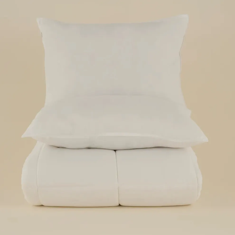 Karaca Home Basic Microfiber Duvet Cover Set, Offwhite