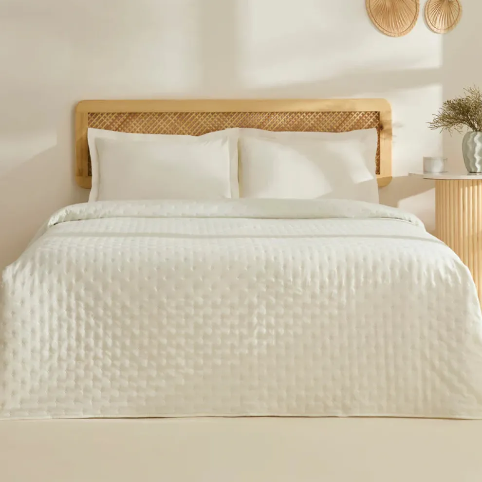 Karaca Home Breezy Bedspread, Single, Ecru