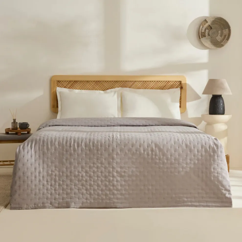 Karaca Home Breezy Bedspread, Double, Grey