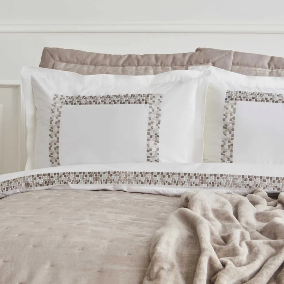 Karaca Home Bride Coll Bianca Bedding Set, Double, Stone