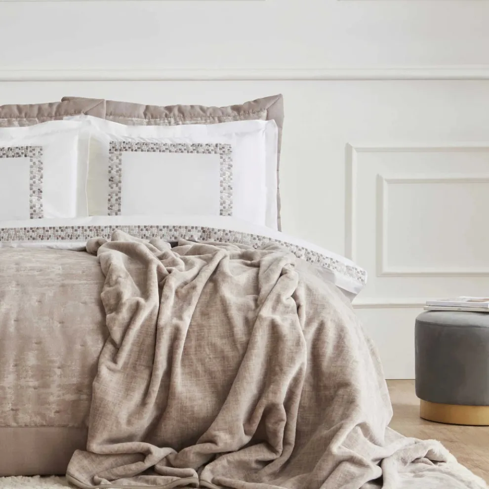 Karaca Home Bride Coll Bianca Bedding Set, Double, Stone