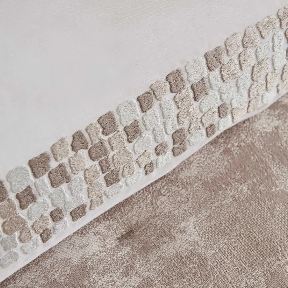 Karaca Home Bride Coll Bianca Bedding Set, Double, Stone