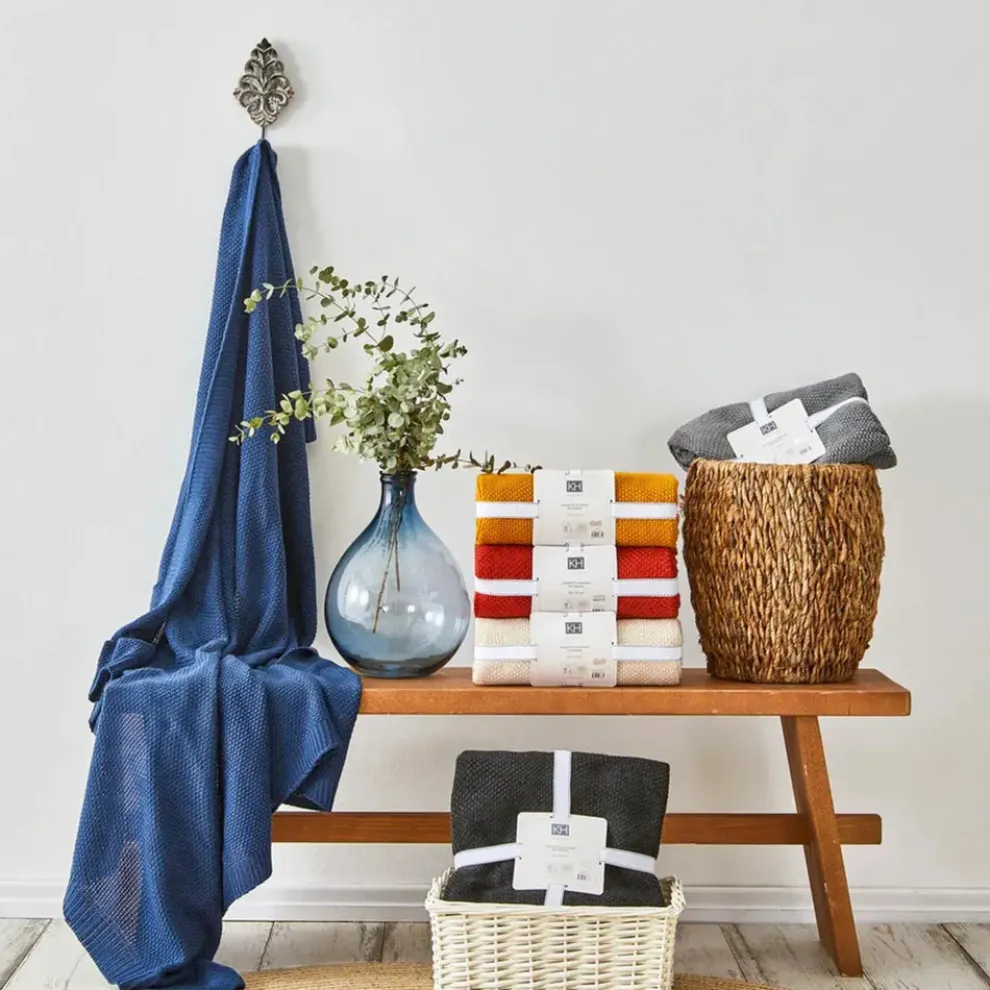 Karaca Home Cable Knit Throw, 130cmx170cm, Bone Color