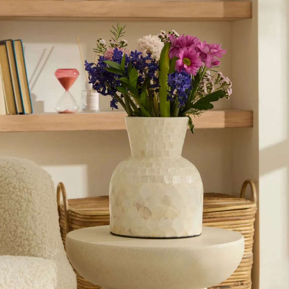 Karaca Home Carrie Vase, 18cm, White