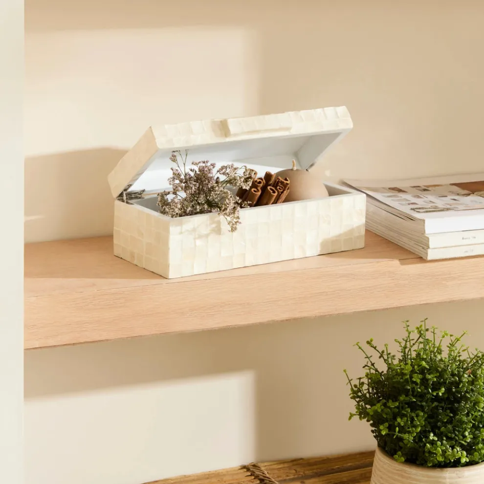 Karaca Home Carrie Decorative Box, 25x12x8,5cm, White