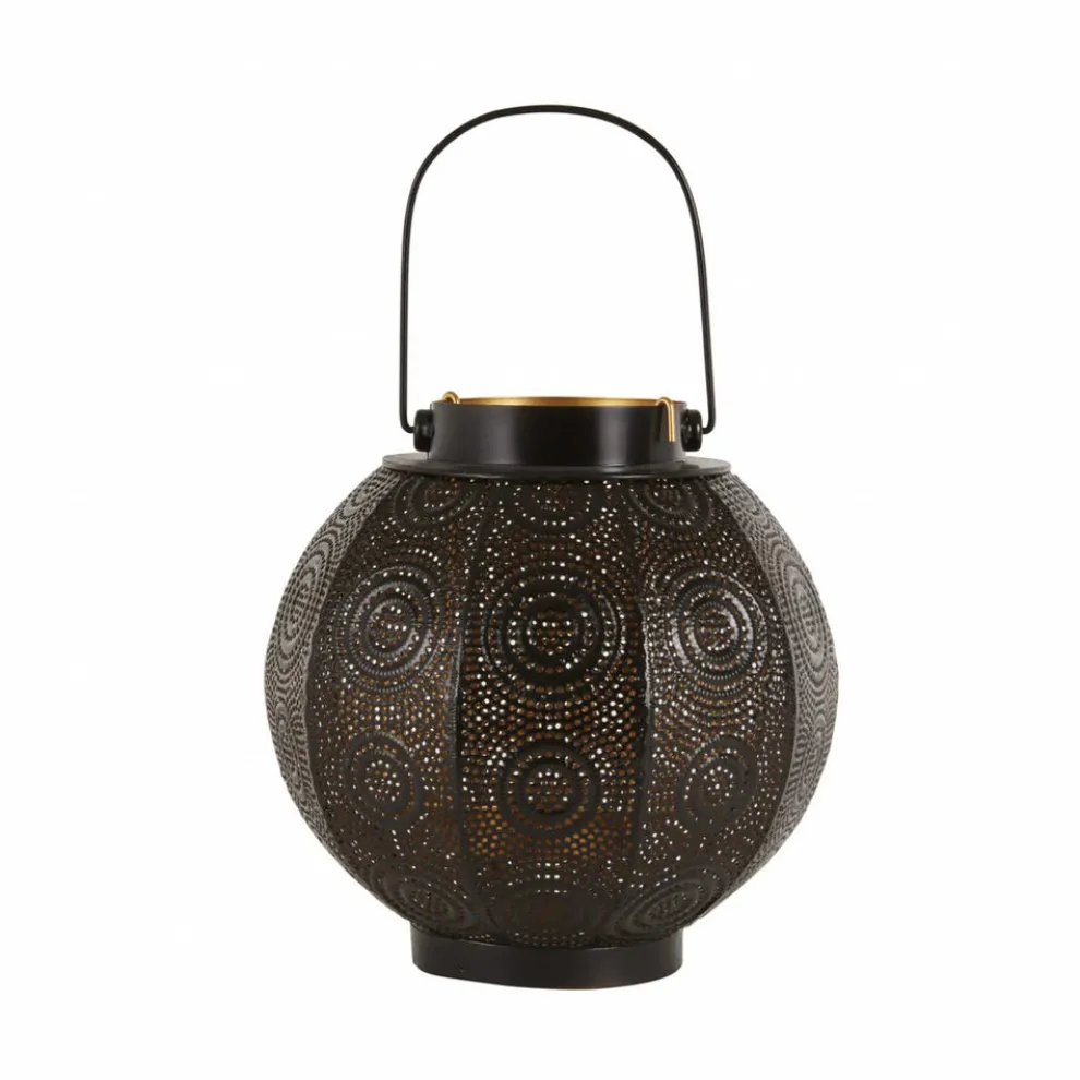 Karaca Home Casablanca Decorative Lantern, 21cmx21cm, Black Gold