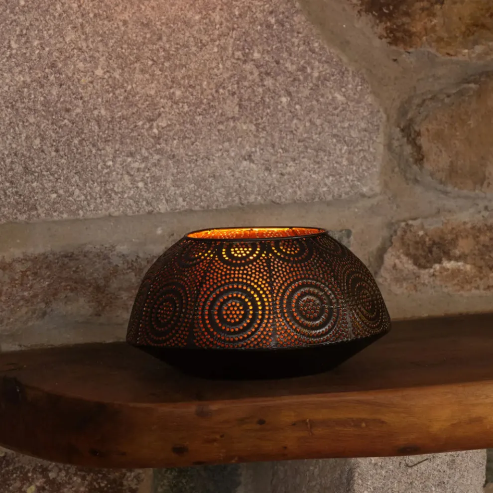 Karaca Home Casablanca Decorative Lantern, 20cmx10cm, Black Gold