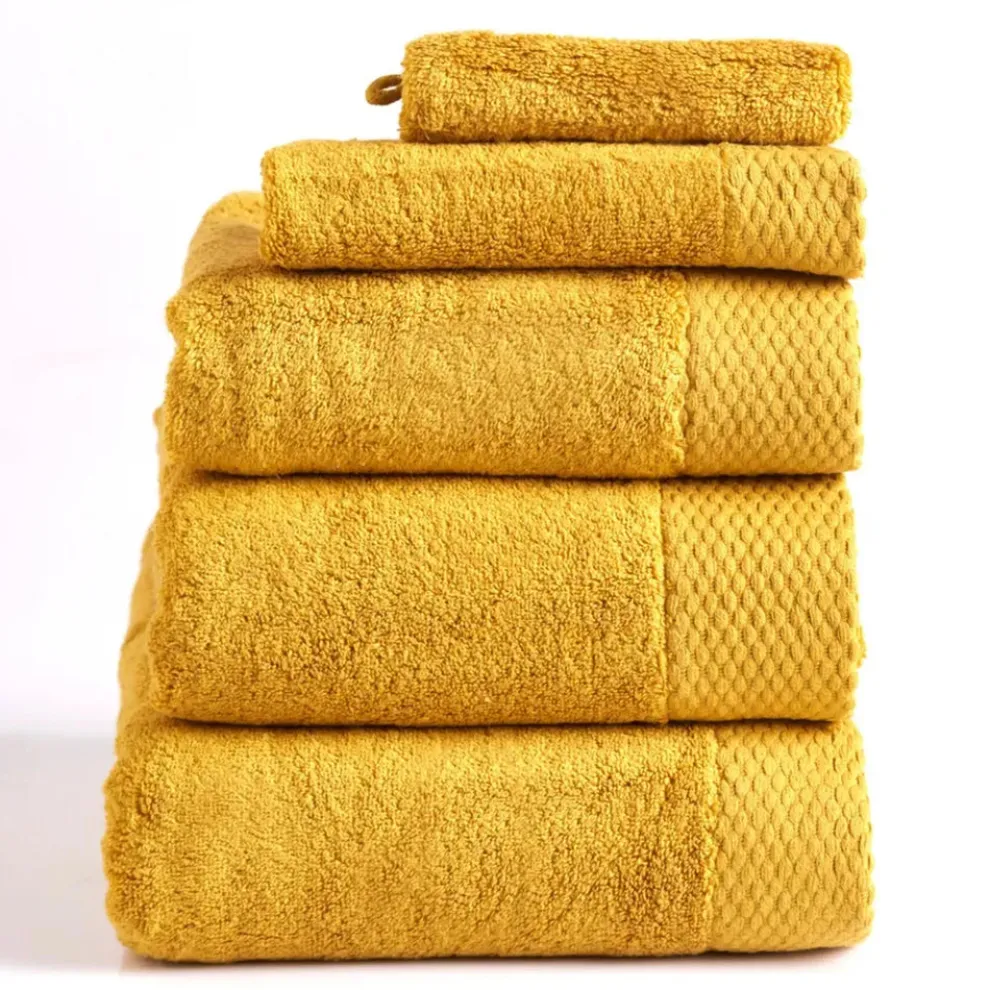 Karaca Home Chandler Modal 100% Turkish Cotton Towel Set, Mustard