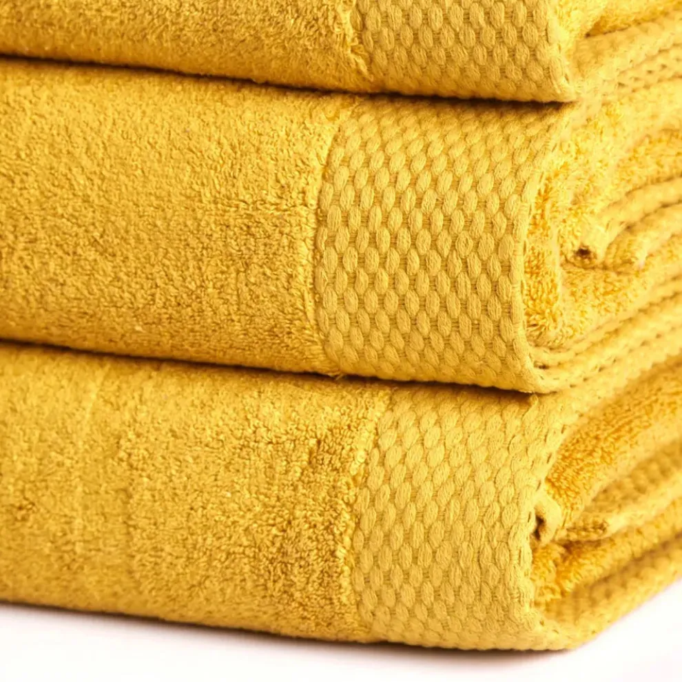 Karaca Home Chandler Modal 100% Turkish Cotton Towel Set, Mustard