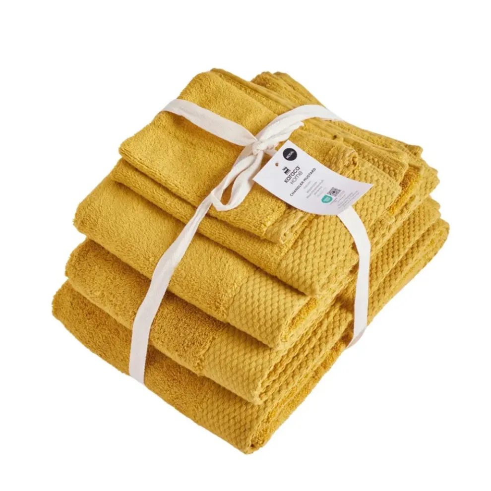 Karaca Home Chandler Modal 100% Turkish Cotton Towel Set, Mustard