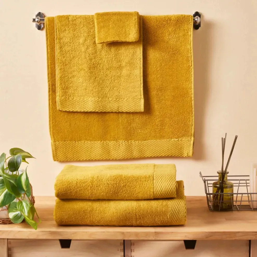 Karaca Home Chandler Modal Bath Towel, 100cmx150cm, Mustard