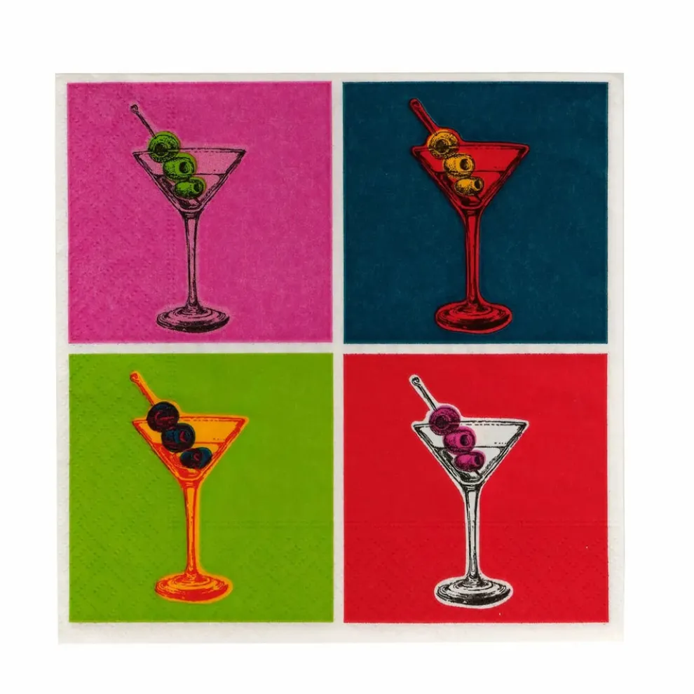 Karaca Home Coctail 20-Piece Paper Napkin, 33cmx33cm, Multi
