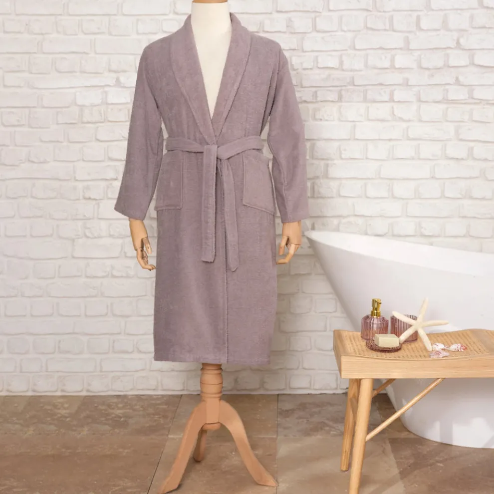 Karaca Home Daily Soft 100% Turkish Cotton Bathrobe, L/XL, Grey