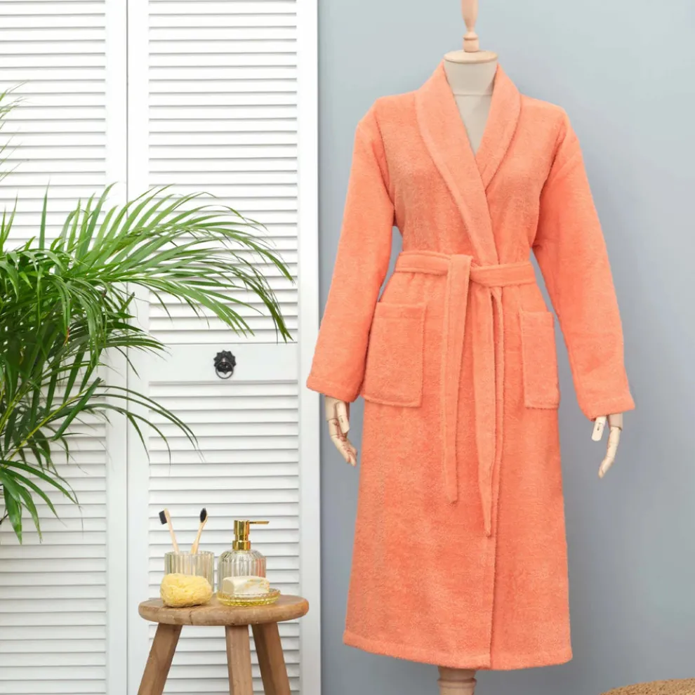Karaca Home Daily Soft 100% Turkish Cotton Bathrobe, S/M, Somon