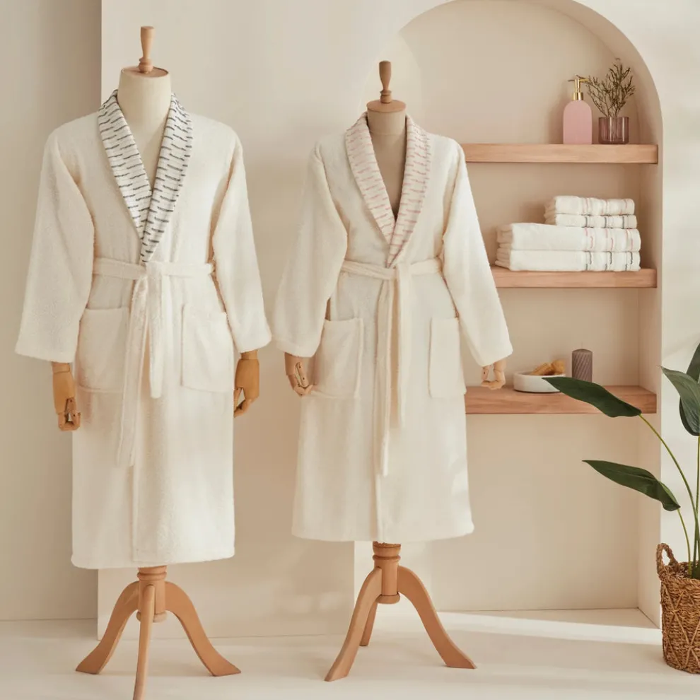 Karaca Home Dena 5-Piece 100% Turkish Cotton Family Bathroom Set, Offwhite