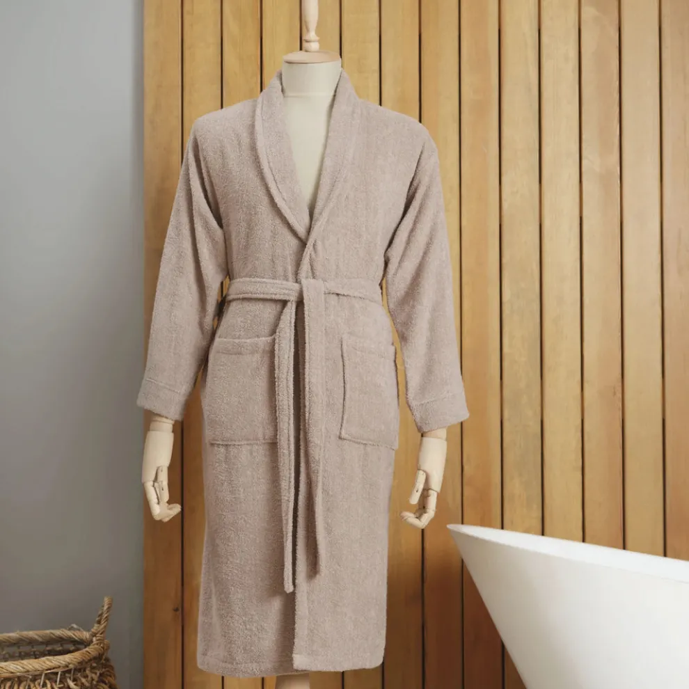 Karaca Home Dielle Recycle Bathrobe, L/XL, Beige