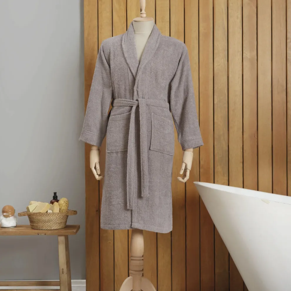 Karaca Home Dielle Recycle Bathrobe, S/M, Grey
