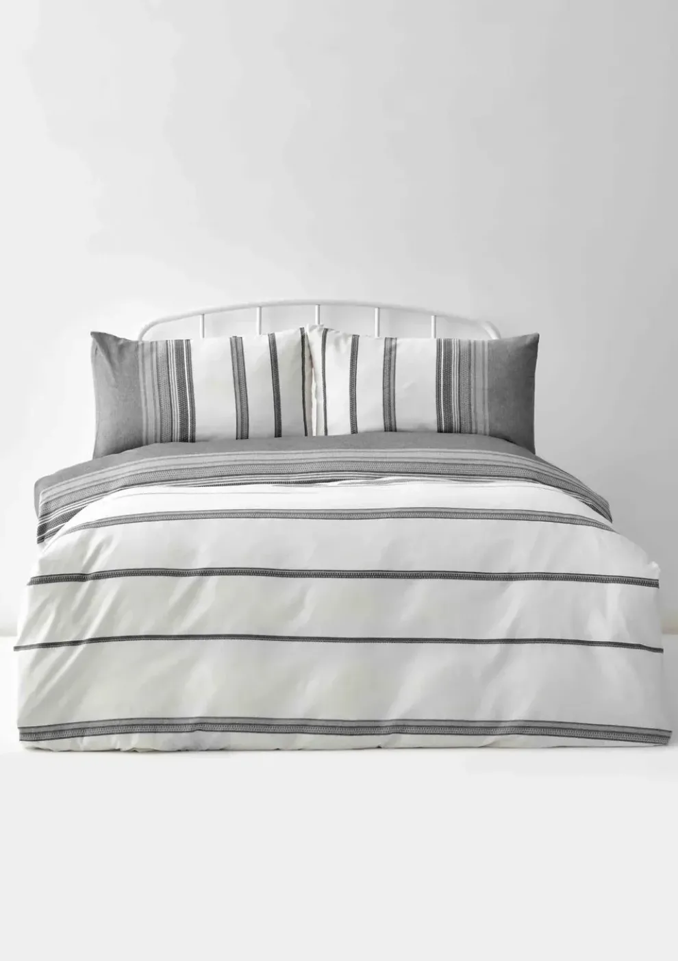 Karaca Home Dobby Woven 100% Turkish Cotton Duvet Cover Set, King, Black White