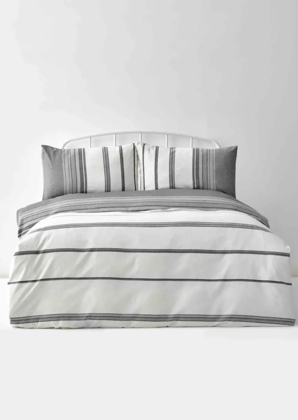 Karaca Home Dobby Woven Duvet Cover Set, Super King, Black White