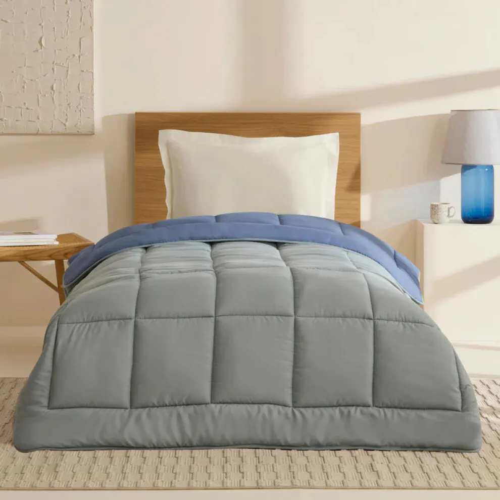 Karaca Home Double Face Duvet Cover, 200x200cm, Blue-Mint
