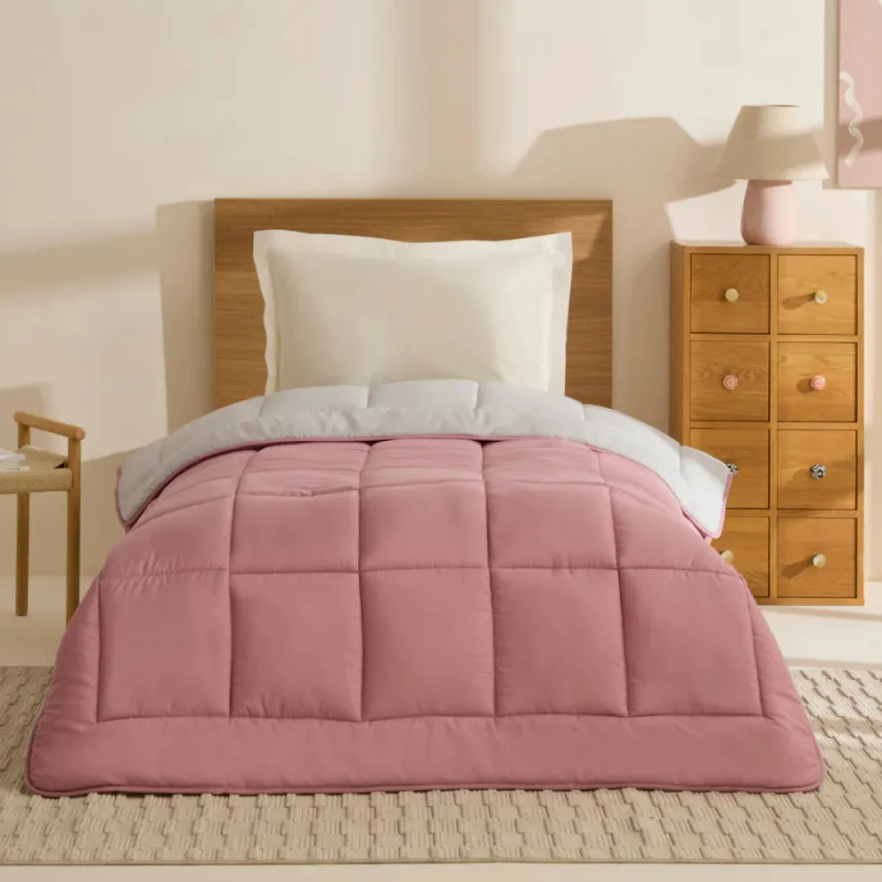 Karaca Home Double Face Duvet Cover, 155x220cm, Powder-Light Grey