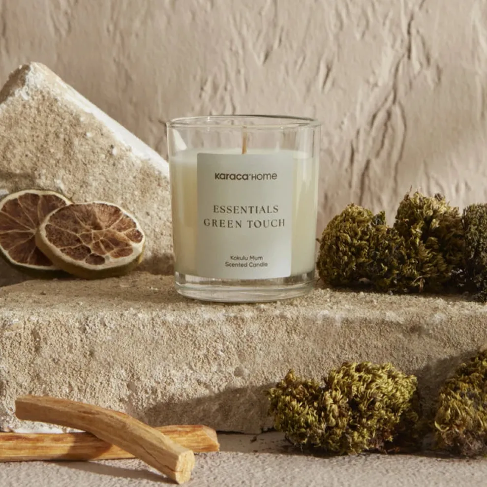 Karaca Home Essential Green Touch Candle, Aquamarine
