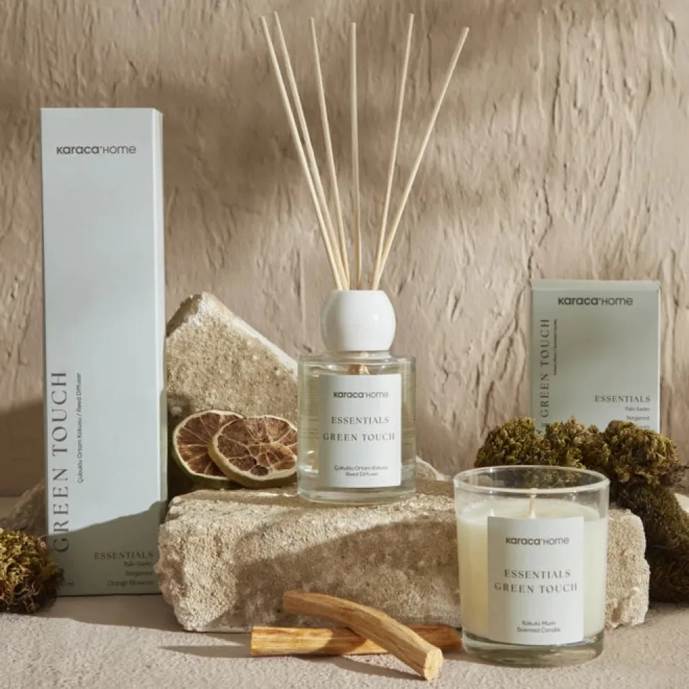 Karaca Home Essential Green Touch Candle, Aquamarine