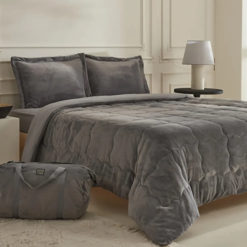 Karaca Home Flufy Comfort Bedding Set, Single, Anthracite