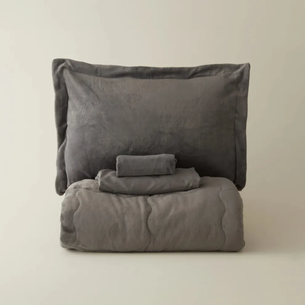 Karaca Home Flufy Comfort Bedding Set, Single, Anthracite