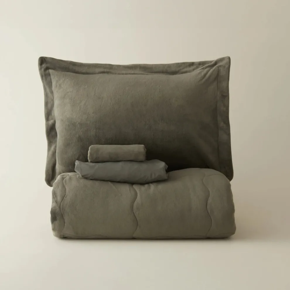 Karaca Home Flufy Comfort Bedding Set, Single, Khaki