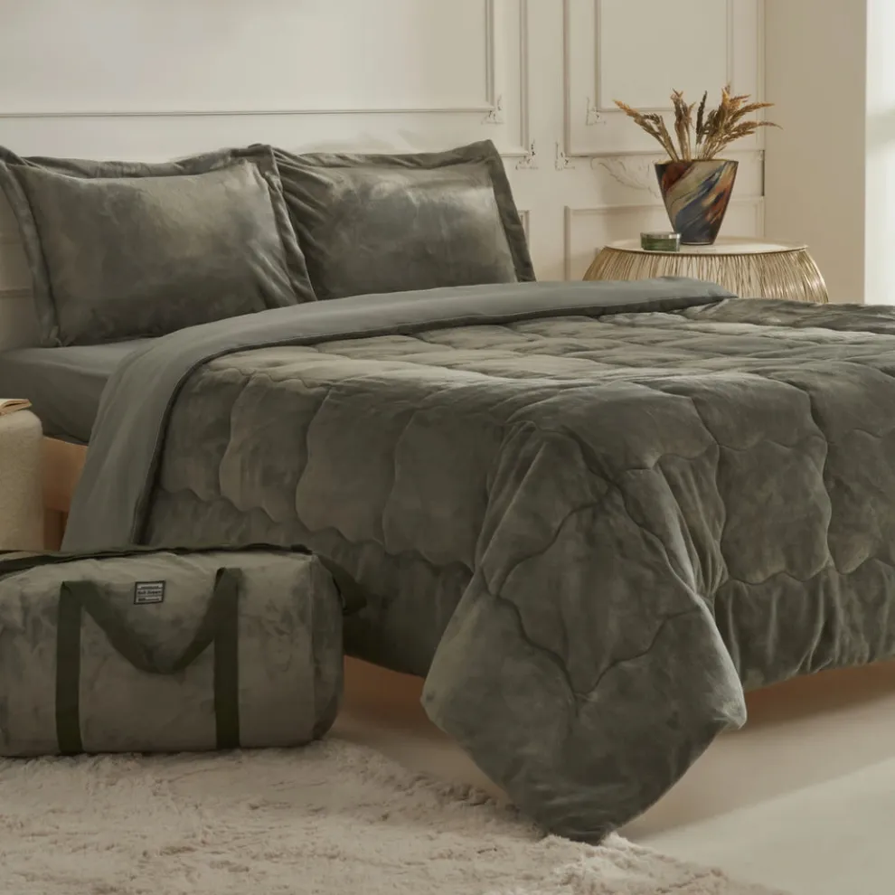 Karaca Home Flufy Comfort Bedding Set, Double, Khaki