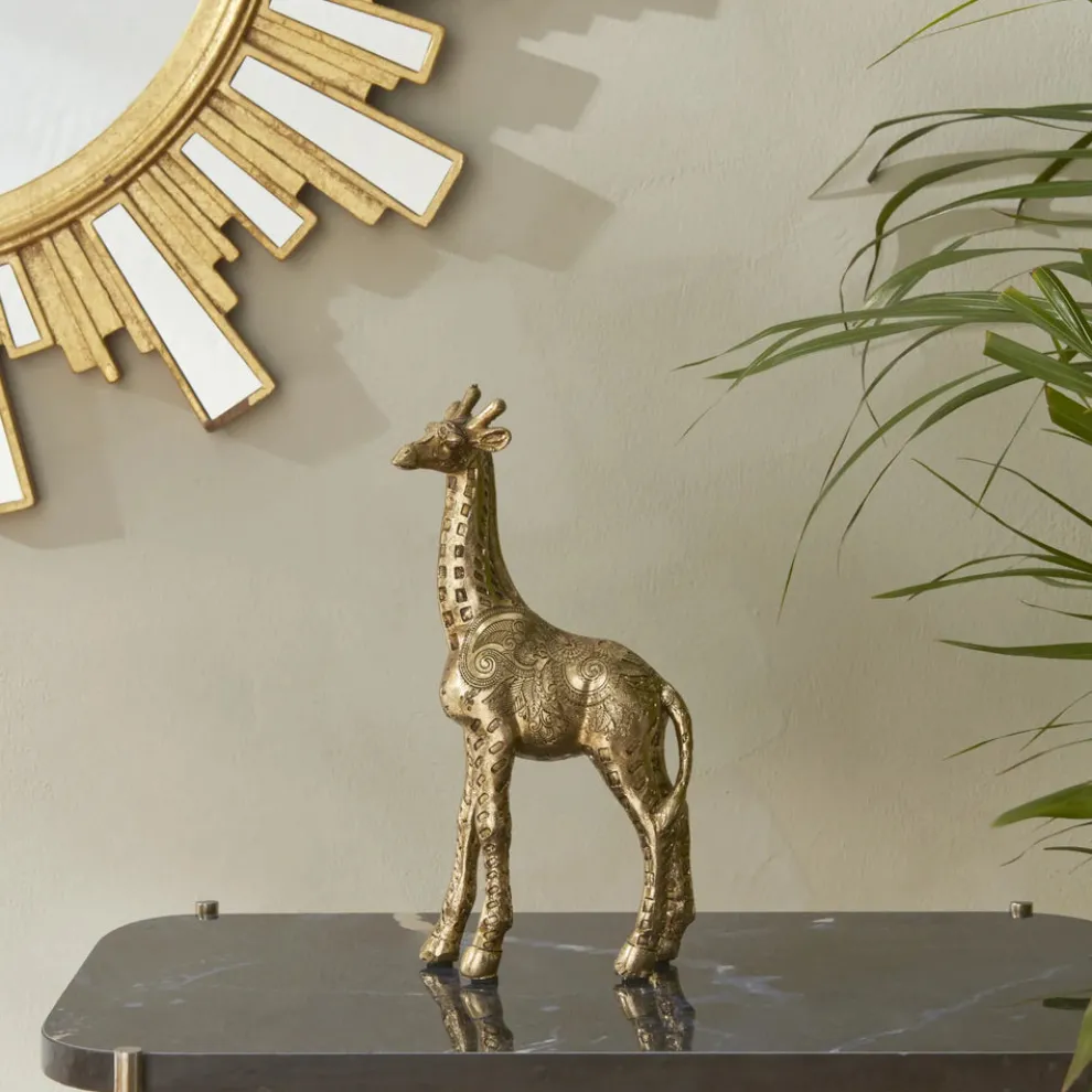 Karaca Home Giraffe Ornament, 11,5x6x22.5 cm, Gold