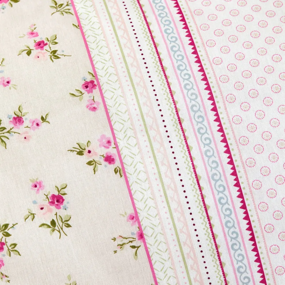 Karaca Home Glen 100% Turkish Cotton Duvet Cover Set, Double, Pink